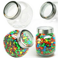 Desktop Jar Large See Thru Lid w/Salt Water Taffy